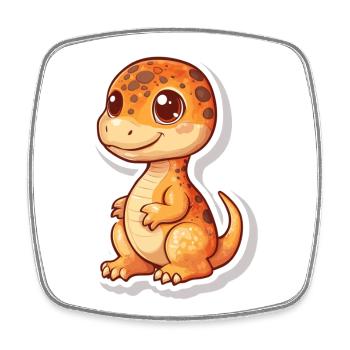 Dinosaur - Square fridge magnet - white - Front