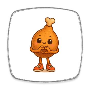 Cuddly Chicken Heart - Square fridge magnet - white - Front