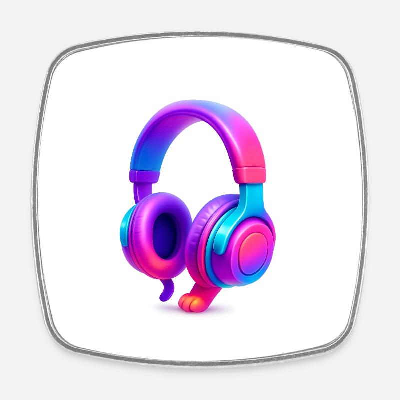 Casque Neon Gradient - Magnet carré - blanc