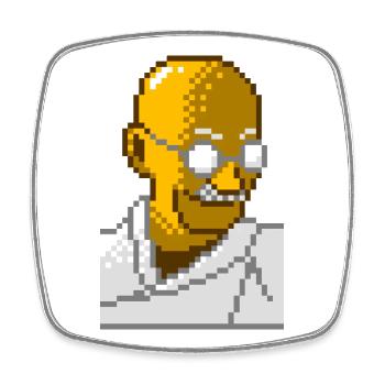 8bit pixel gandhi - Square fridge magnet - white - Front