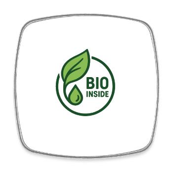 Organic Inside Leaves Logo Shirt - Square fridge magnet - white - Front