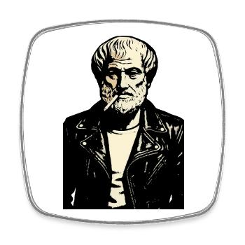 Aristotle Ancient Philosopher Noir Rebel Portrait - Square fridge magnet - white - Front
