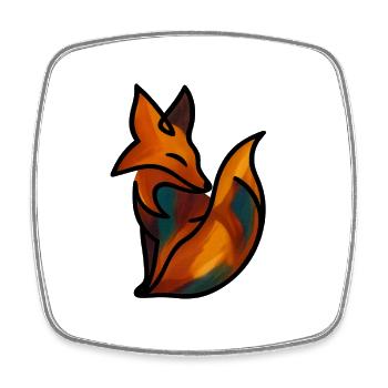 The Fox - Viereckiger Kühlschrankmagnet - Weiß - Vorne