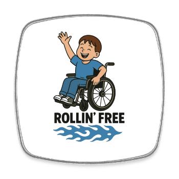 Rollin’Free Boy - Magnet carré - blanc - Devant