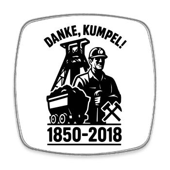 Danke Kumpel Ära Bergbau Ruhrgebiet - Viereckiger Kühlschrankmagnet - Weiß - Vorne