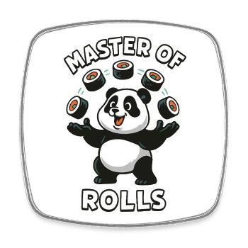 Maître des Rôles Panda - Magnet carré - blanc - Devant