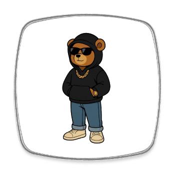Beary cool - Viereckiger Kühlschrankmagnet - Weiß - Vorne