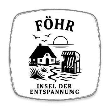 Föhr Insel der Entspannung Nordsee - Viereckiger Kühlschrankmagnet - Weiß - Vorne