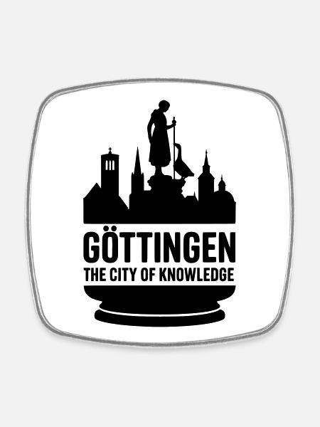 Göttingen Stadt des Wissens - Viereckiger Kühlschrankmagnet - Weiß