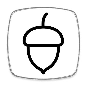 acorn - Square fridge magnet - white - Front
