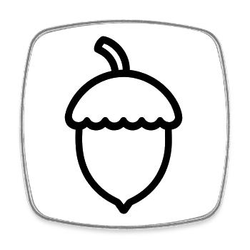 acorn - Square fridge magnet - white - Front