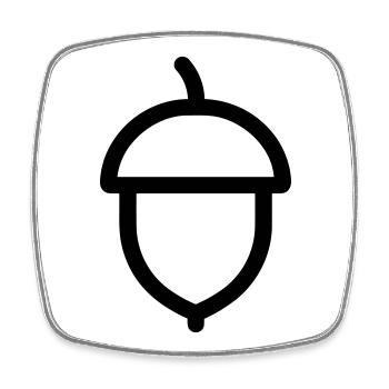 acorn - Square fridge magnet - white - Front