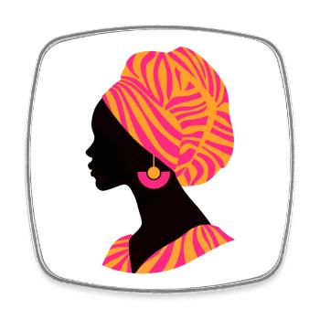Afrika Afrikanische Frau Traditionelles Design - Viereckiger Kühlschrankmagnet - Weiß - Vorne