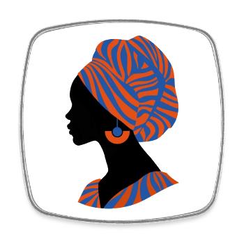 Afrikanische Frau Traditionelles Design Afrika - Viereckiger Kühlschrankmagnet - Weiß - Vorne