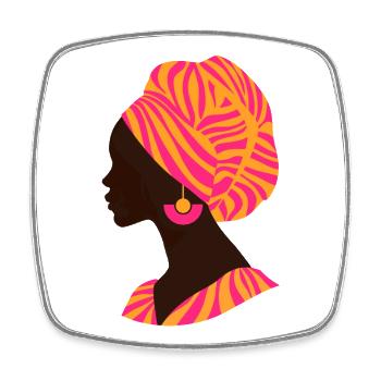 Afrika Afrikanische Frau Traditionelles Design - Viereckiger Kühlschrankmagnet - Weiß - Vorne