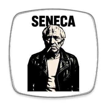 Seneca Stoic Philosopher Rebel Portrait - Square fridge magnet - white - Front