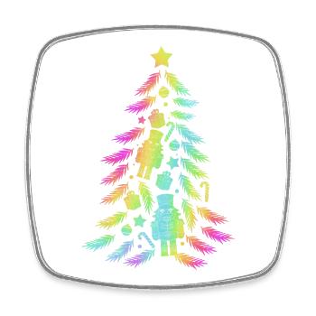 Weihnachtsbaum Nussknacker - Viereckiger Kühlschrankmagnet - Weiß - Vorne