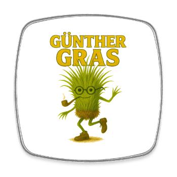 Günther Gras | Grünes Monster - Viereckiger Kühlschrankmagnet - Weiß - Vorne