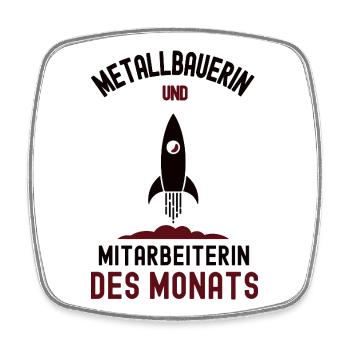 Mitarbeiterin des Monats Metallbauerin Metallbauer - Viereckiger Kühlschrankmagnet - Weiß - Vorne