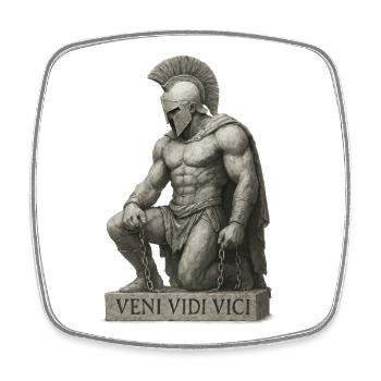 Gladiateur guerrier romain - Magnet carré - blanc - Devant