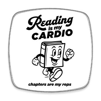 Reading is my Cardio - Square fridge magnet - white - Front