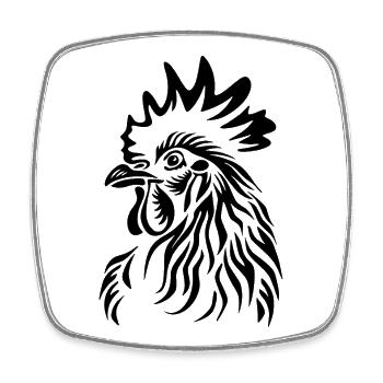 Rooster Chicken Chicken Chicken Coop Farmer Farm - Square fridge magnet - white - Front