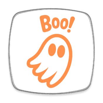 Buhruf! - Kinder süßer Geist Halloween Design - Viereckiger Kühlschrankmagnet - Weiß - Vorne