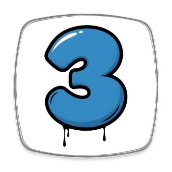 Three Drops Neon Blue - Square fridge magnet - white - Front