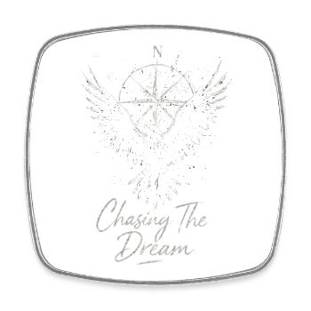 Dream Hunt Compass Wing - Square fridge magnet - white - Front