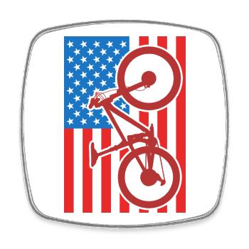 Drapeau du VTT des États-Unis - Magnet carré - blanc - Devant
