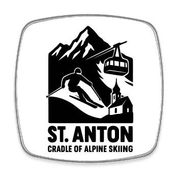 st anton ski fahren - Viereckiger Kühlschrankmagnet - Weiß - Vorne