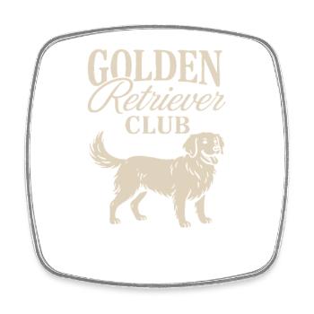 Golden Retriever Club - Viereckiger Kühlschrankmagnet - Weiß - Vorne