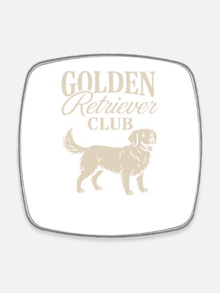 Golden Retriever Club - Magnet carré - blanc