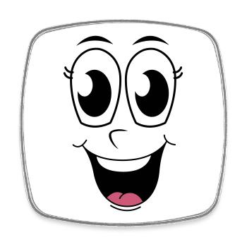 Happy Face  - Square fridge magnet - white - Front