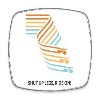 Shut up legs – Ride on Bicycle Saying Shirt - Square fridge magnet - white - Front