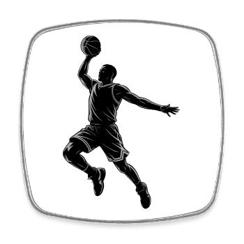 Basketball Dunk - Cooles Silhouette Logo - Viereckiger Kühlschrankmagnet - Weiß - Vorne