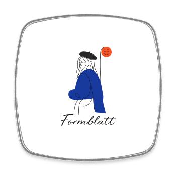 Forme Silhouette Bleu - Magnet carré - blanc - Devant