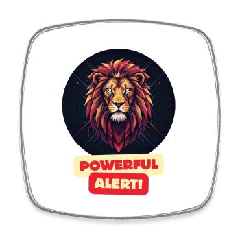 Lion Géométrique Puissant - Magnet carré - blanc - Devant