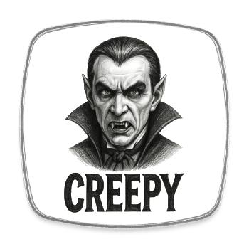 Terrifying Vampire - Halloween - Square fridge magnet - white - Front