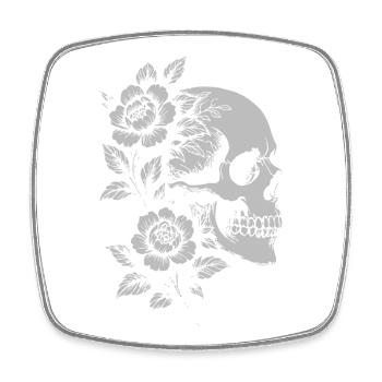 Floral Skull Portrait - Square fridge magnet - white - Front