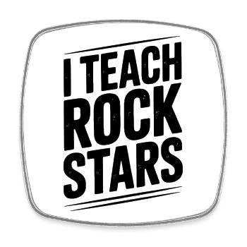 Ich unterrichte Rockstars - Viereckiger Kühlschrankmagnet - Weiß - Vorne