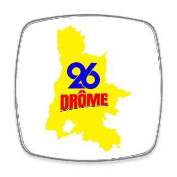 Drôme 26 - Viereckiger Kühlschrankmagnet - Weiß - Vorne