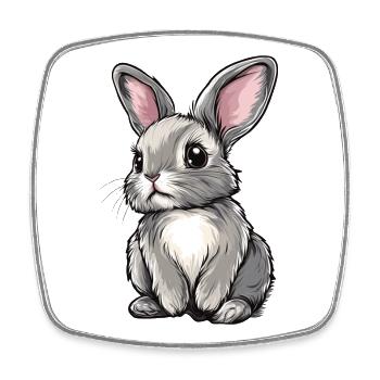 Hare - Square fridge magnet - white - Front