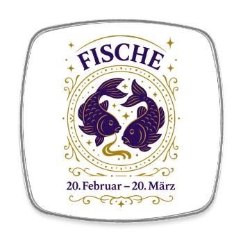 Sternzeichen Fische - Viereckiger Kühlschrankmagnet - Weiß - Vorne
