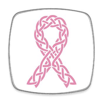 Rosa keltisches Antikrebs-Klebeband - Viereckiger Kühlschrankmagnet - Weiß - Vorne