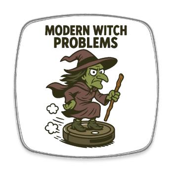 Problèmes de sorcière modernes - Conception de sorcière amusante - Magnet carré - blanc - Devant