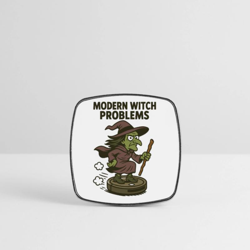 Modern Witch Problems – Funny Witch Design Square fridge magnet