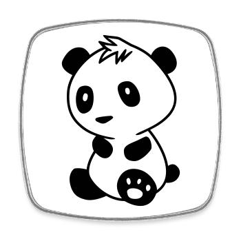 Panda Bad Hair – Lustiger Kawaii Bär & Manga - Viereckiger Kühlschrankmagnet - Weiß - Vorne