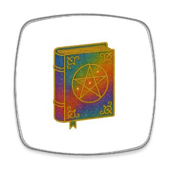 Hexenbuch | Sternenbuch mit Pentagramm - Viereckiger Kühlschrankmagnet - Weiß - Vorne