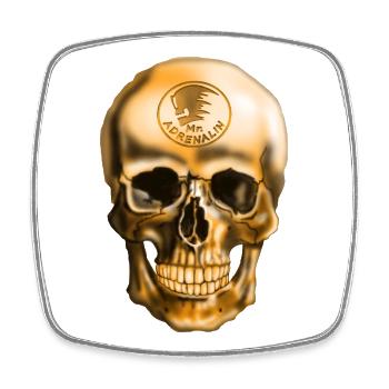 Schädel mit Adrenalin Emblem - Viereckiger Kühlschrankmagnet - Weiß - Vorne